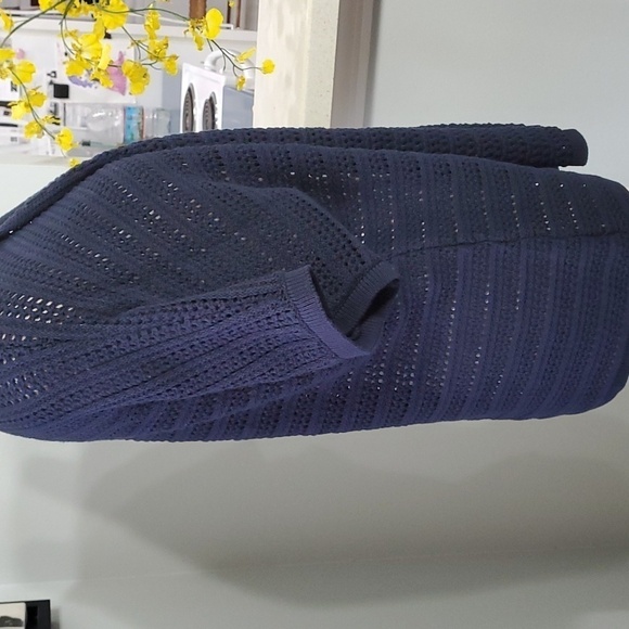 Jones of New York open cardigan‎ knit short sleeve navy blue sweater. Size XL - Picture 4 of 9